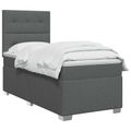 vidaXL Posteľ boxspring s matracom Tmavosivá 80 x 200 cm Látka