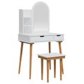 vidaXL Sada toaletného stolíka FAUSKE 4 ks Biela 76 x 50 x 143 cm
