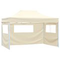 vidaXL Párty stan 280 x 410 x 315 cm Krémová Oxfordská látka