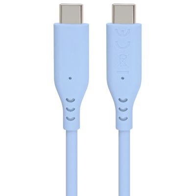 PremiumCord silikónový USB-C 60W, modrý, 1.5m