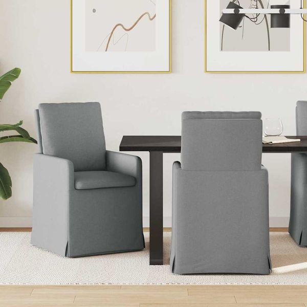 vidaXL Jedálenské stoličky 2 pcs Svetlosivá 57 x 67 x 98 cm látka