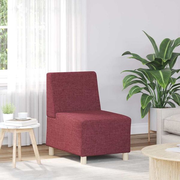 vidaXL Modulárna pohovka bez opierok na ruky, vínovo červená, 55 cm, látka