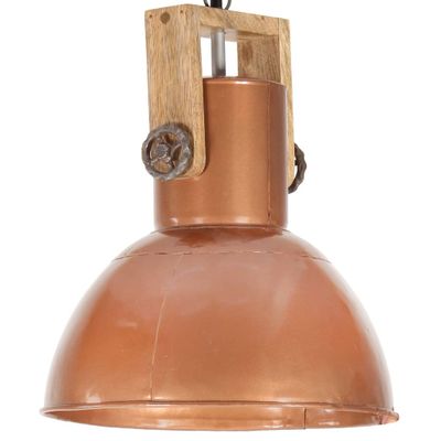 vidaXL Industriálna závesná lampa 25 W medená mangovník 42 cm okrúhla E27