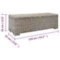 vidaXL Úložný box sivý 110 cm prírodný ratan Kubu a masívny mahagón