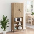 vidaXL Highboard Remeselný dub 69,5 x 34 x 180 cm Kompozitné drevo