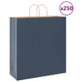 vidaXL Papierové tašky 250 ks s rúčkami, modré, 45x17x48 cm