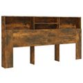 vidaXL Čelo postele so skrinkou dymový dub 200x19x103,5 cm