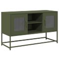 vidaXL TV skrinka olivovozelená 100,5x39x60,5 cm oceľ