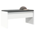vidaXL Predsieňová lavica s vankúšom Biela 80 x 38 x 46 cm