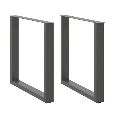 vidaXL Nohy k jedálenskému stolu v tvare U, 2 ks, antracitové, 90 x (72-73) cm, oceľ
