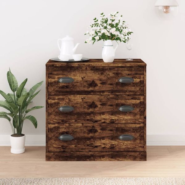 vidaXL Komoda dymový dub 70x35,5x67,5 cm spracované drevo