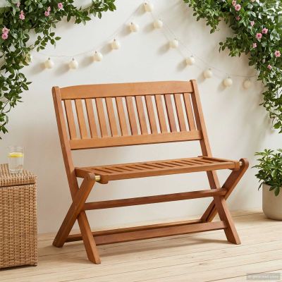 vidaXL Detská lavica 1 -Seater 61 x 38 x 57 cm Hnedá Skladací