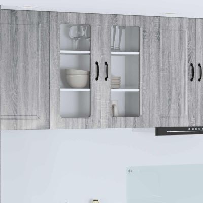 vidaXL Dvierka na umývačku Kalmar Sivý Sonoma 80 x 31 x 80 cm