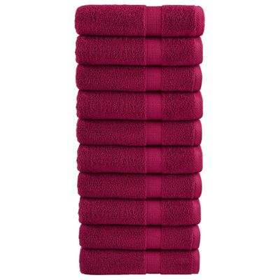 vidaXL Prémiové osušky SOLUND 10 ks bordové 100x150 cm 600 g/m2