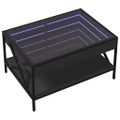vidaXL Konferenčný stolík s nekonečnými LED čierny 70x50x38 cm