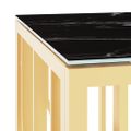 vidaXL Konferenčný stolík zlatý 110x45x45 cm nehrdzavejúca oceľ a sklo