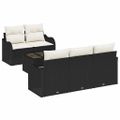 vidaXL Súprava záhradných pohoviek 6 ks 5-Počet miest Čierna a krémová