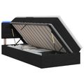 vidaXL LED úložná posteľ s matracom Čierna 90 x 200 cm Látka