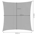 Slnečná clona 3,6x3,6 m šedá