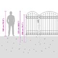 vidaXL Záhradná brána s oblúkovým vrchom ASSEN 400 x 125 cm Oceľ Sivá
