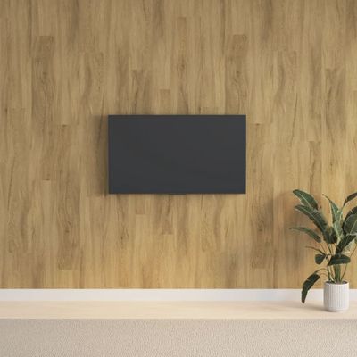 vidaXL Nástenné panely vzhľad dreva hnedé PVC 2,06 m²