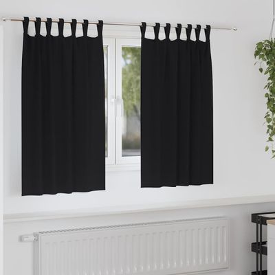 vidaXL Záclony na zatemnenie s krúžkami 2 pcs Čierna 140 x 140 cm