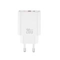 XO wall charger CE40 PD 20W 1x USB-C 1x USB white