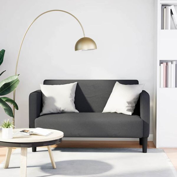 vidaXL Loveseat Pohovka tmavošedá 109 cm manšestrová látka