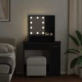 vidaXL Toaletný stolík Čierny dub 86,5 x 35 x 136 cm Kompozitné drevo