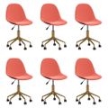 3086110 vidaXL Swivel Dining Chairs 6 pcs Pink Velvet(3x333500)