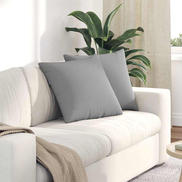 vidaXL Vankúše na pohovku 2 pcs Oblá šedá 50 x 50 cm látka