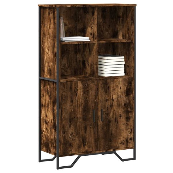 vidaXL Vysoká skrinka dymový dub 79,5x35,5x137,5 cm kompozitné drevo