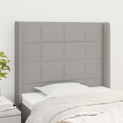 vidaXL Čelo postele so záhybmi bledosivé 93x16x118/128 cm látka