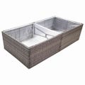 vidaXL Záhradný kvetináč sivý 157x80x40 cm polyratanový