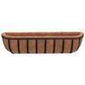 vidaXL Nástenné žľaby 2 ks kokosové vložky čierne 61x19x16 cm oceľ