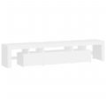 vidaXL TV skrinka s LED svetlami biela 200x36,5x40 cm