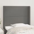 vidaXL Čelo postele so záhybmi sivé 83x16x118/128 cm umelá koža