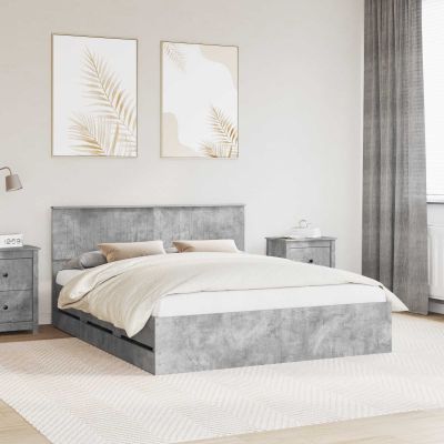 vidaXL Rám postele Betónová šedá 160 x 200 cm Inžinierske drevo
