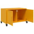 vidaXL TV skrinka horčicovožltá 68x39x43,5 cm oceľ
