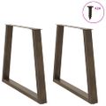 vidaXL Nohy k jedálenskému stolu v tvare V, 2 ks, prírodná oceľ, 70 x (72 – 73,3) cm, oceľ