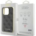 Guess puzdro pre iPhone 15 Pro 6,1" GUHCP15LGF4GGR sivé tvrdé puzdro 4G Charms Collection