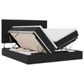 vidaXL LED úložná posteľ s matracom Čierna 180 x 200 cm Zamat