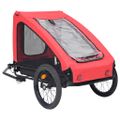 vidaXL Vozík za bicykel pre psa, červeno čierny