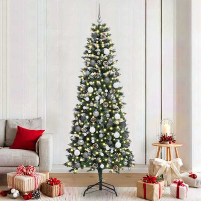 vidaXL Umelý vianočný stromček Zelená 210 cm PVC, plast a oceľ