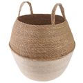 vidaXL Kvetináč s uchami Biela Ø 32 x 32 cm 100% Morská tráva