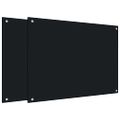 vidaXL Kuchynské zásteny 2ks čierne 80x60 cm tvrdené sklo