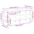 vidaXL Lavička na topánky čierna 102x32x47 cm kompozitné drevo