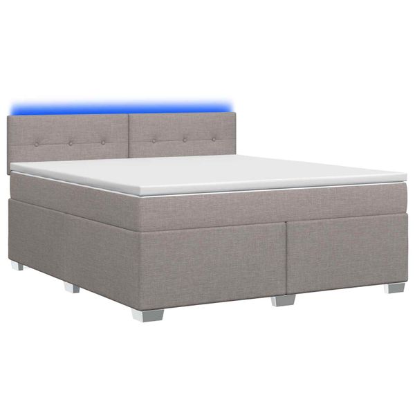 vidaXL Posteľ s boxspringom a matracom a LED Sivohnedá 160 x 200 cm