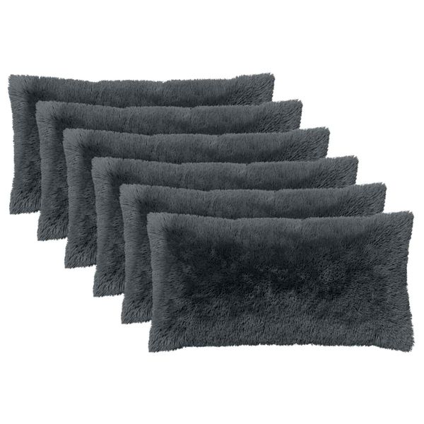 vidaXL Podložka s vankúšom HEERLEN 6 ks Antracitová PV fleece