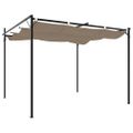 vidaXL Pergola so zaťahovacou strechou sivohnedá 295x292x230 cm